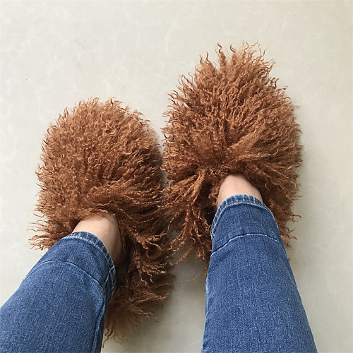 Fluffy Cotton Shoes Indoor Plush Warm Home Slippers RS-0999