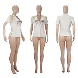 Retro Short Sleeve Tassel Casual T-Shirts SHD-9834