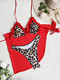 Leopard Print Lace Push-Up Sexy Bikinis Swimsuits Set CHS-6482