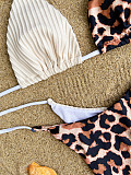 Sexy Patchwork Leopard Print Lace-up Beach Bikinis CHS-6371
