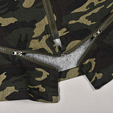 Women Camouflage Zipper Stand Collar Long Sleeves Pockets Jackets NZD-9527