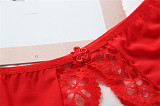 Women Low Waist Transparent Lace Open Crotch Temptation Sexy Thong RS-3022