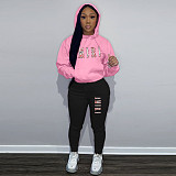 Women Printed Hoodies And Pants Large Size 5XL Two Pieces Suit DN-N8222A25