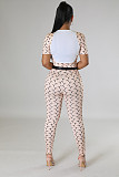 Leisure Print Patchwork Long Pants Set Two-piece BYM-60869