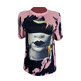Trendy Print Women Short Sleeves T-shirt LSL-6387