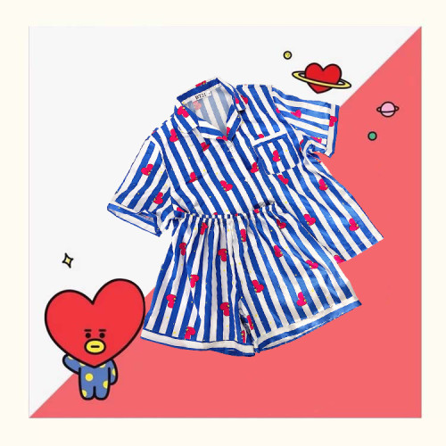Btsパジャマ防弾少年団の周辺の家着カジュアル服半袖tシャツ半 Btsパジャマ防弾少年団の周辺の家着カジュアル服半袖tシャツ半