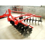 Tractor hanging small disc harrow Broken soil after farmland tillage tillage tools loose soil surface leveling light rake