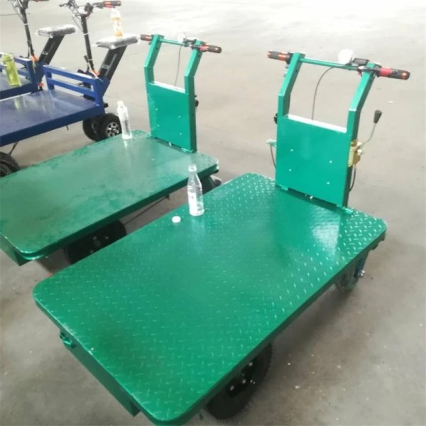 direct deal Electric Hand push flat car Small scale transportation of Parthenocissus Liftable Flat car with handrail