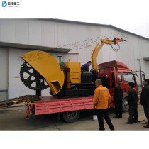 Crawler crusher for construction in complex terrain Remote control all terrain excavator Small orchard disc ditching machine