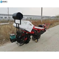 Car mounted scallion transplanter Double row scallion transplanter Tractor traction tomato pepper seedling planter