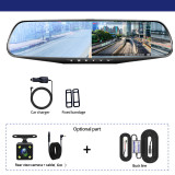Driving Recorder Front and Rear Cameras 4.3 Inch Night Vision Driving Recorder DVR HD 1080P Rear Camera Dual Lens Video Recorder