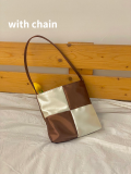 Retro Design Women's Satin Shoulder Bag Checkerboard Plaid Ladies Underarm Bags Fashion Hot Girl Chain Small Tote Purse Handbags