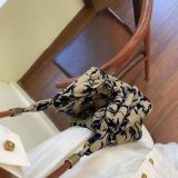 Vintage Elegant Women's Underarm Bags Floral Pattern Soft Ladies Designer Purse Shoulder Bag Retro Female Small Clutch Handbags