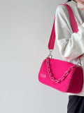 Contrasting Color Design Ladies Tote Purse Handbags Vintage Chain Women Rose Underarm Bag Hand Woven Belt Female Shoulder Bags