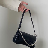 New Pearl Chain Ladies Small Shoulder Bags PU Leather Female Clutch Purse Handbags Fashion Design Women's Tote Underarm Bag