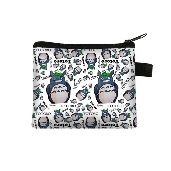 New Arrival Totoro/Spirited Away Cartoon Short Wallet Women Girls Cute Cat Card Holder Zipper Clutch Coin Purse