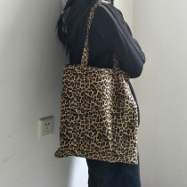 High Quality New Design Girls Shopping School Books Trip Bag Fashionable Leopard Pattern Ladies Canvas Shoulder Bag Bolsa Tela
