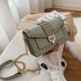 Fashion Rivet Women's Handbags Purses Luxury Famous Designer Bag Bags PU Leather Small Lock Women Shoulder Crossbody Bag