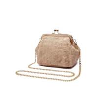 Chain Straw Kiss Lock Shell Women's Handbags  Vintage Designer Bag Women Shoulder Crossbody Bag free shipping