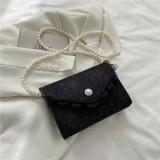 Retro Lace Flower Women Small Square Shoulder Bag Pearl Chain Strap Female Handbags Fashion Lace Design Ladies Messenger Bags