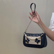 Butterfly Design Women Shouler Bags Fashion Female Small Protable Underarm Bag Vintage Pearl Chain Ladies Handbags Armpit Bag