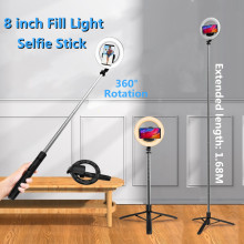 COOL DIER 1680mm Big Wireless Selfie Stick Tripod Foldable LED Ring Photography Light With Bluetooth-compatible Shutter