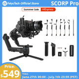 FeiyuTech SCORP Pro Official 3-Axis Gimbal Stabilizer for DSLR Mirrorless Camera 10.6lb load Detachable Remote OLED Screen Ctrl