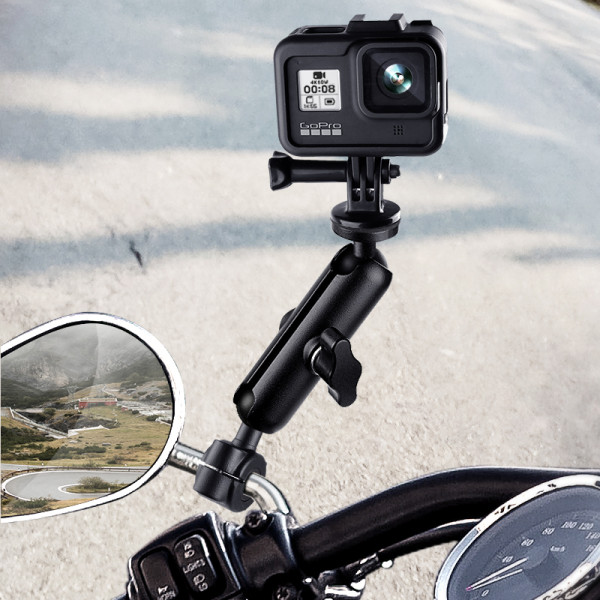 Metal Motorcycle Bicycle Camera Holder Handlebar Mirror Mount Bike Bracket for GoPro Hero 9 8 10 Phone Action Camera Accessories