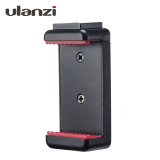 Ulanzi ST-07 Adjustable Phone Holder Vlog Phone Clip+1/4 Inch Screw Cold Shoe for 5.6-8.3cm Smartphone for Tripod LED Light Mic