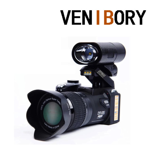 VENIBORY Digital Camera POLO D7300 Tripod 33Million Pixel Auto Professional SLR Video Camera 24X Optical Zoom 3 HD Lens