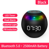 Mini Bluetooth Speaker Portable with LED Light FM Radio Speakers Alarm Clock Timer Altavoces Music Boombox Caixa De Som Portatil