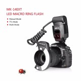 Meike MK-14EXT i-TTL Macro Ring Light Flash for Nikon D5600 D5200 D5100 D5000 D3200 D3100 D90 D750 D600 with LED AF Assist Lamp