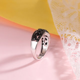 GZ ZONGFA Customized Vintage Rings Natural Black Spinel 925 Sterling Silver jewelry ring