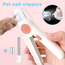 Cat Nail Clippers Scissors LED Light Pet Dogs Nail Toe Scissors Kitten Puppy Claw Nail Clipper Cats Grooming Cleaning Supplies