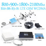 Lintratek 5 Band Signal Booster Repeater 800 900 GSM 2100 1800 LTE 2600 4band B20 B8 B1 B3 B7 2G 3G 4G Internet Signal Amplfier