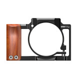 UURIG ZV1 Camera Cage for Sony ZV1 Camera Vlog Cage with Wooden Handgrip Cold Shoe Mount 1/4  3/8  Hole for Mic Flash Light DSLR