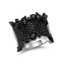 GZ ZONGFA Pure 925 Sterling Silver Ring for Women New Arrival Party Natural Black Spinel Fashion Fine Jewelry