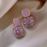 KSRA 2022 New Pink Purple Crystal Earrings For Women Fashion Earrings Exquisite Niche Female Jewelry