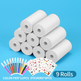 Camera Thermal Printing Paper 10 Meters Per Roll 57*27mm , Color watercolor pen, Cute stickers