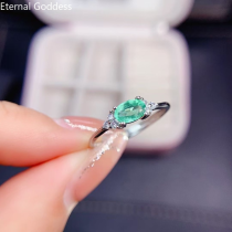 925 Silver Ring Daily Wear 4*6mm Natural Emerald Ring Sterling Silver Gemstone Ring Luxury Jewelry Rings for Women