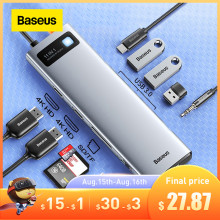 Baseus USB C Hub USB 3.0 Type C Adapter 4K@30Hz HD PD 100W Port HUB Dock Station 9/11 in 1 for Macbook Pro Laptop USB Splitter