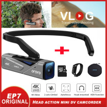Vlog Camera for YouTube Videos Ordro EP7 4K WiFi Mini Head Wearable Camcorder Filmadora with Remote Control Memory SD card 64GB