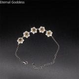New Item Natural Sapphire Gemstone Bracelet 925 Sterling Silver Blue Stone Bangle for Women Fine Wedding Jewelry Luxury