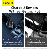 Baseus 65W Car Charger Cigarette Lighter Support Laptop QC4.0 PD 3.0 Fast Charging For iPhone 12 11 Pro Max iPad Samsung MacBook