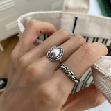 Evimi 925 Standard Silver Rings Couples Accessories INS Fashion Vintage Twist Design Round Shape Geometric Thai Silver Jewelry