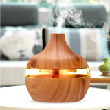 300ML USB Air Humidifier Electric Aroma Diffuser Mist Wood Grain Oil Aromatherapy Mini With 7 LED Light For Car Home Office