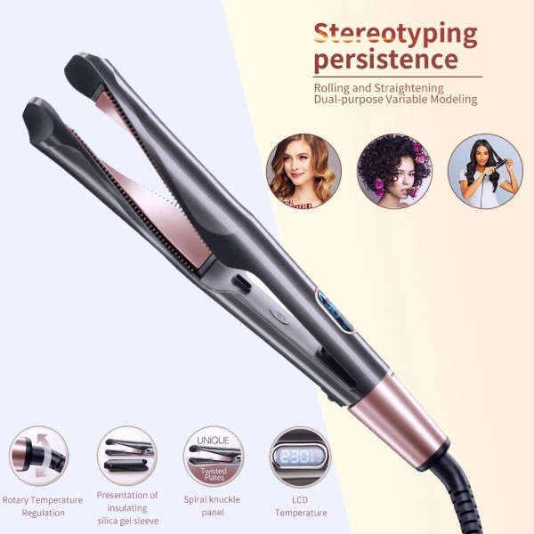New Two-In-One Automatic Rotating Curling Iron Styling Tool Hair Perm Electric Heating Thermostatic Dual-Purpose Curling Iron