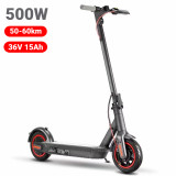 10 Inch Electric Scooter 500W Fold E Scooter 36v15h 350 W Adult Scooter Black Gray 50-60km Endurance Band Bluetooth Waterproof