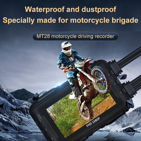 Motorcycle Camera DVR  with Rear Front View Dual Lens WIFI APP Control Gps 1080P HD Night Vision Waterproof Motorcycle Dashcam