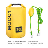10L 20L Tow Rope Sand Sack  2 in 1 Sand Anchor & Waterproof Dry Bag Storage Bags for Kayak Storage Pack Jet Ski Rowing Boats